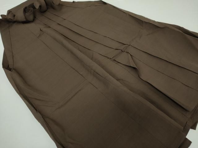 平和屋着物●男性 馬乗袴 紬地 濃紅消鼠色 正絹 DAAX4527ps