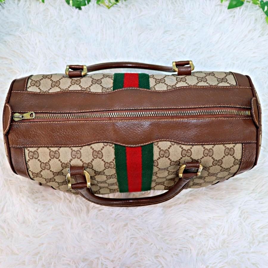 GUCCI オールドグッチ ミニボストンバッグ シェリーライン GGスプリーム