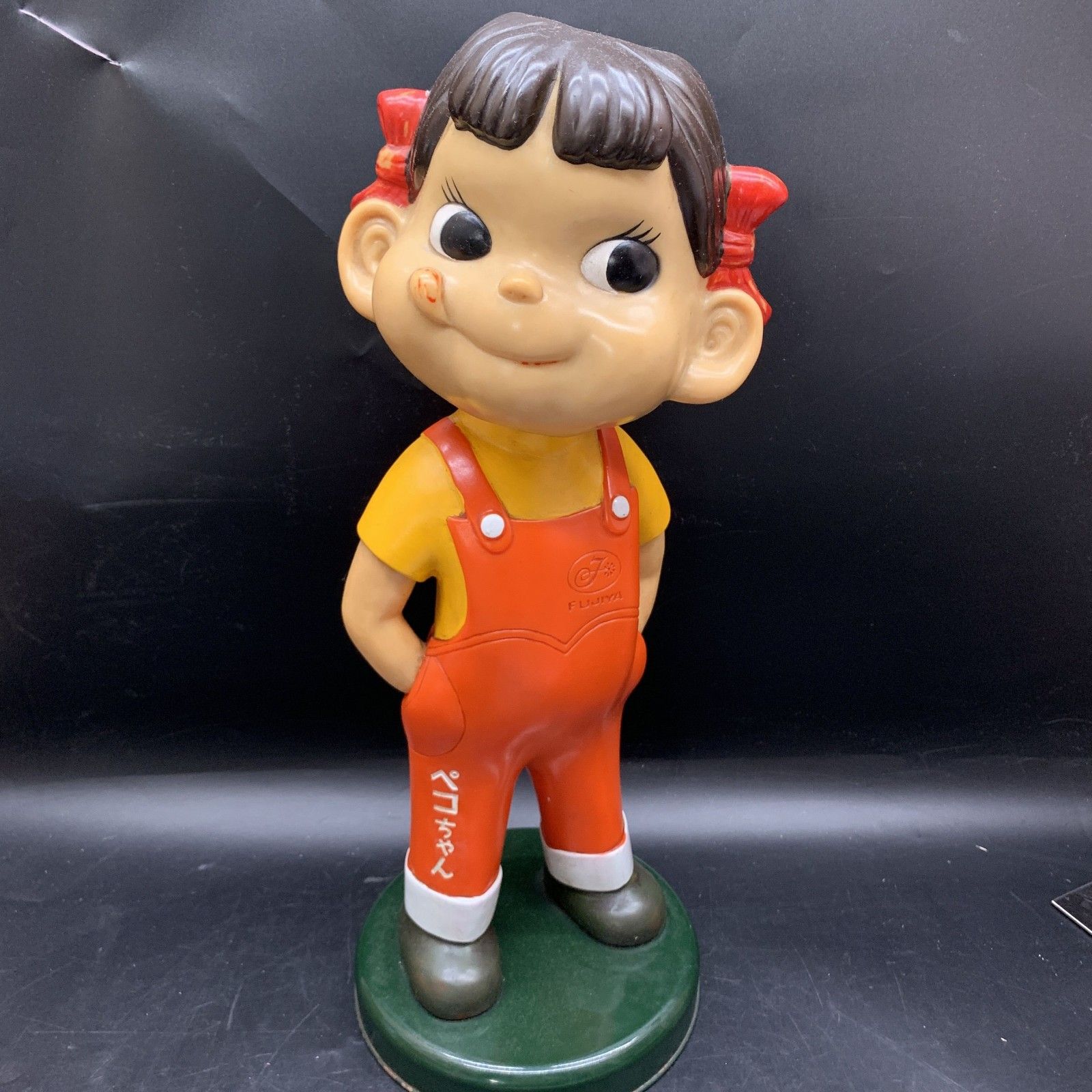 不二家 ペコちゃん 首ふり人形 昭和 レトロ ソフビ 当時物 FUJIYA