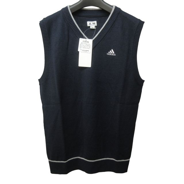 期間限定値下げです!adidasGOLF　ゴルフベストウェア！Ｌ アディダス adidas GOLF ゴルフ ウェア タグ付 ニットベスト V