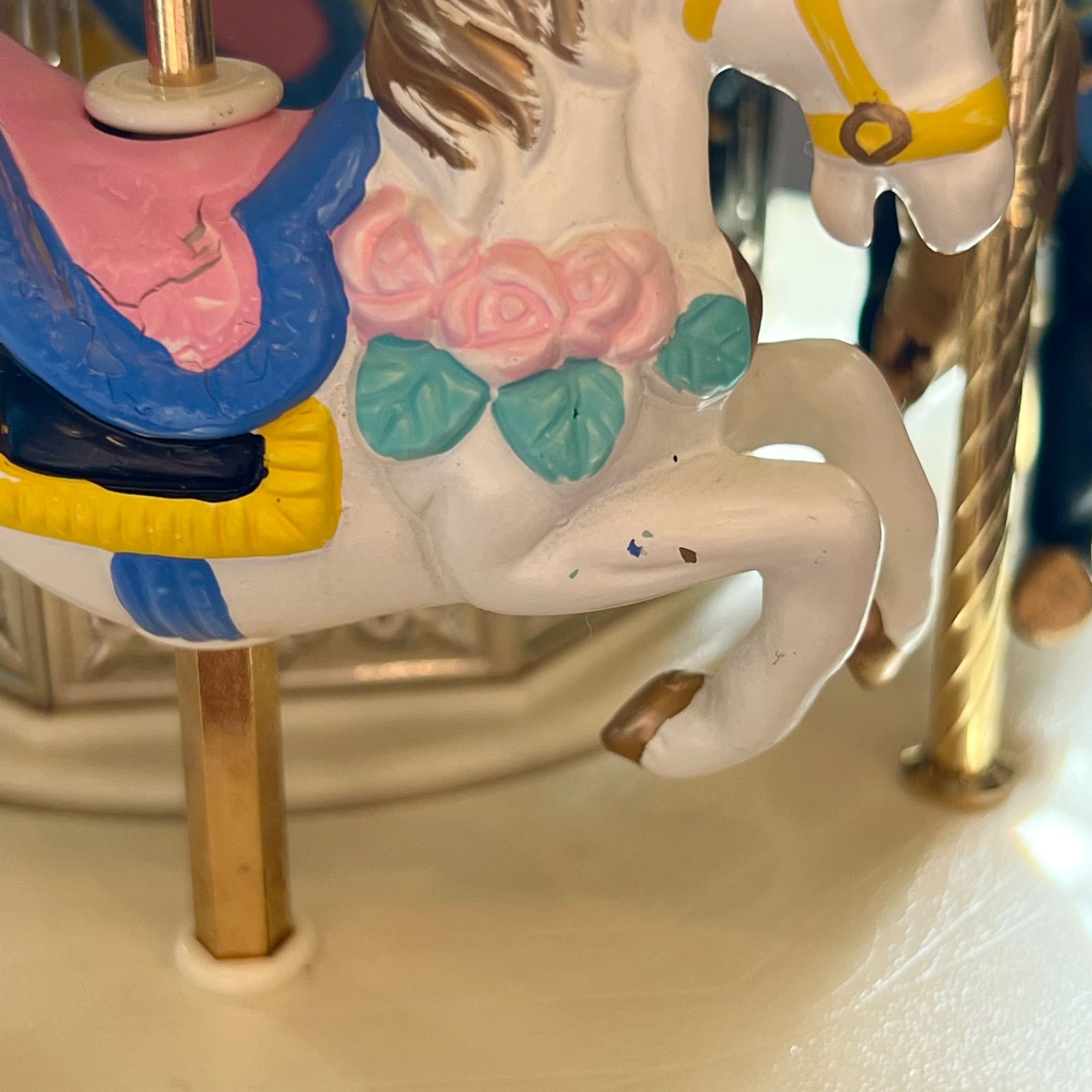 即納】 オルゴール メリーゴーランド 陶器製 デラックス