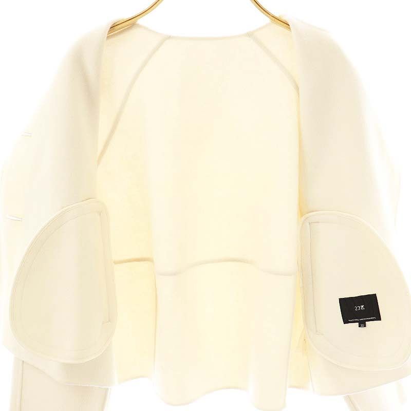 美品　23区 32 ウールリバー　ショートブルゾン　ノーカラー ウールリバー ショート ブルゾン / 23区 | ファッション通販