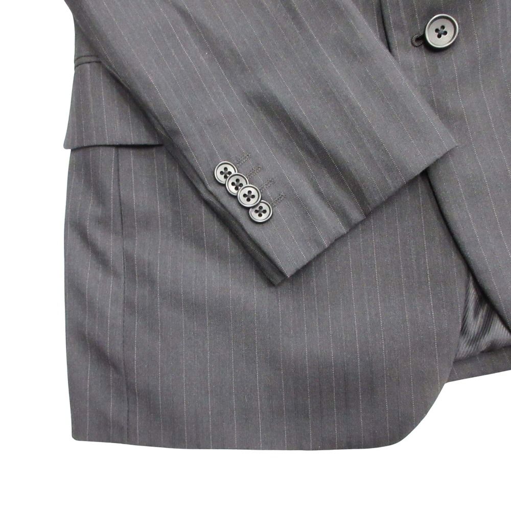 BG ビージー COMME CA ISM コムサイズム セットアップ スーツ ピンストライプ ジャケット ブレザー パンツ 総裏 L グレー メンズ 古着 KANDAIZUMI_COM