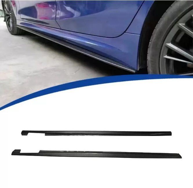 BMW 3シリーズ G20 G28対応 ACスタイル サイドスカート サイドステップ 2018年～現行｜カーボン調 グロスブラック マットブラック