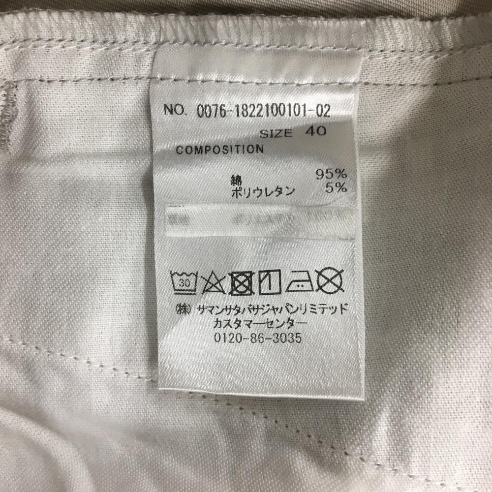 サマンサタバサNo.7 パンツ グレージュ ロゴネイビー レディース