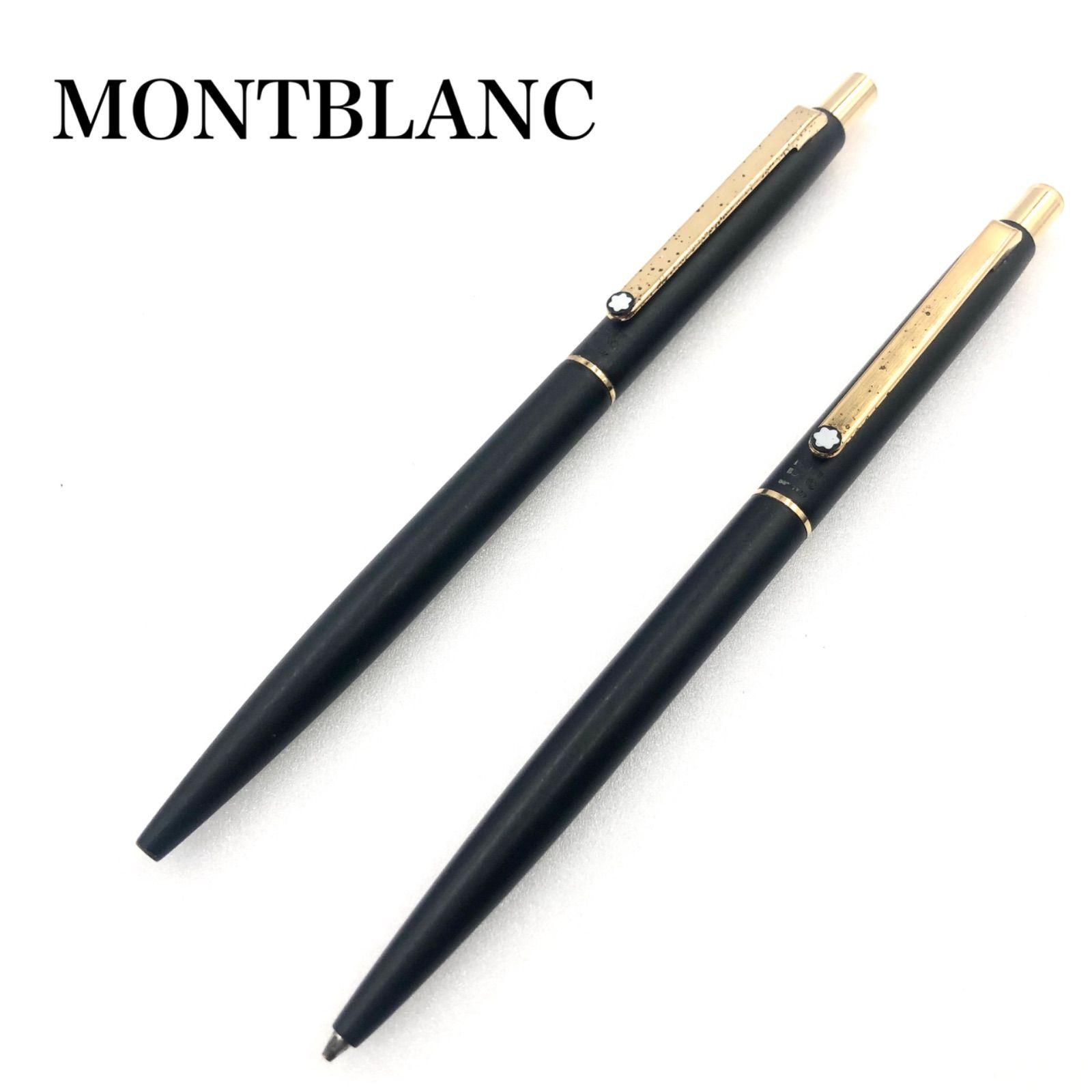 MONTBLANC モンブラン 筆記用具セット シャープペンシル&ボールペン 筆記可能 マットブラック×ゴールド金具 ノック式 - メルカリ