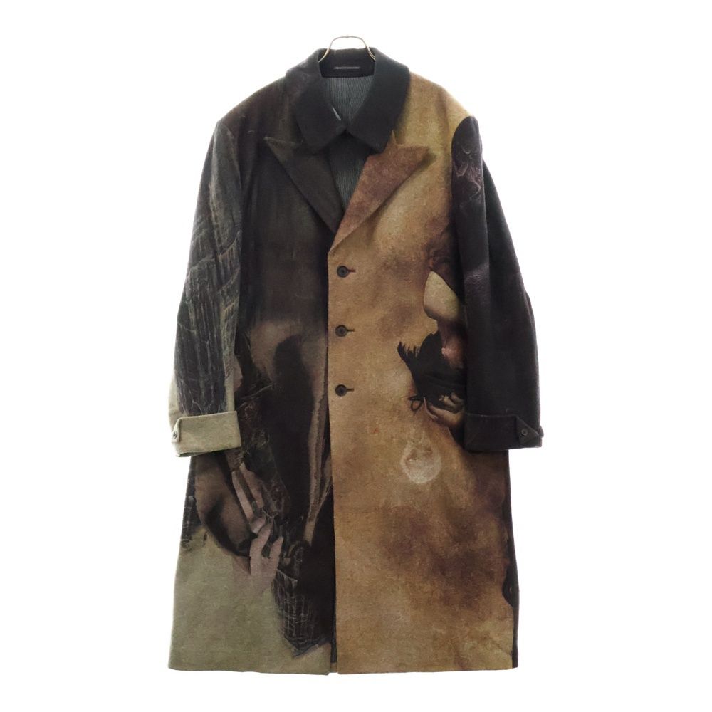 Yohji Yamamoto POUR HOMME ヨウジヤマモト プールオム 22AW 総柄フラシ衿ロングコート マルチ HE-J15-813