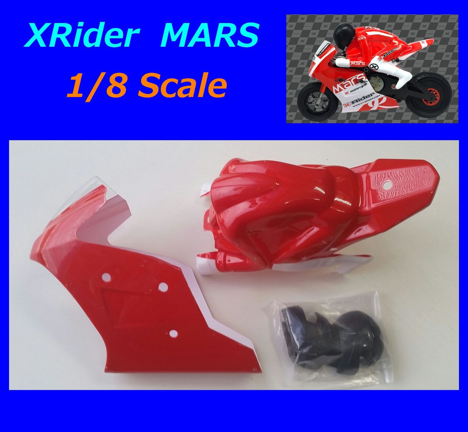 純正割1/8バイク　X-Rider　MARS　送受信機で走行可能　　　　件　ハングオンレーサー その他