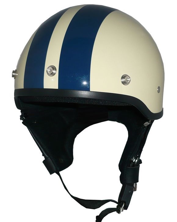新品！ ZK-600 ヘルメットハーフジェット【アイボリー/ネイビー】SG公認 PSC認可！125cc以下対応　チャック式着脱耳当て装備 盗難防止金属ホルダー フリーサイズ(57～60)  大人気ポリスヘルメッ