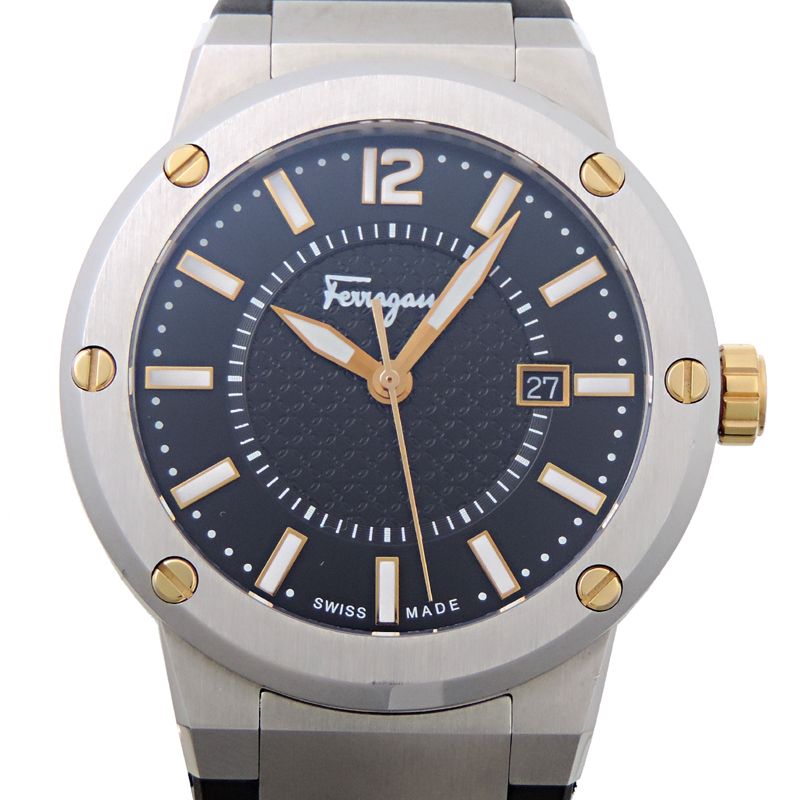 サルヴァトーレ フェラガモ 腕時計 Fー80 SFHY00120F-80ブラックステンレス - 腕時計(アナログ)