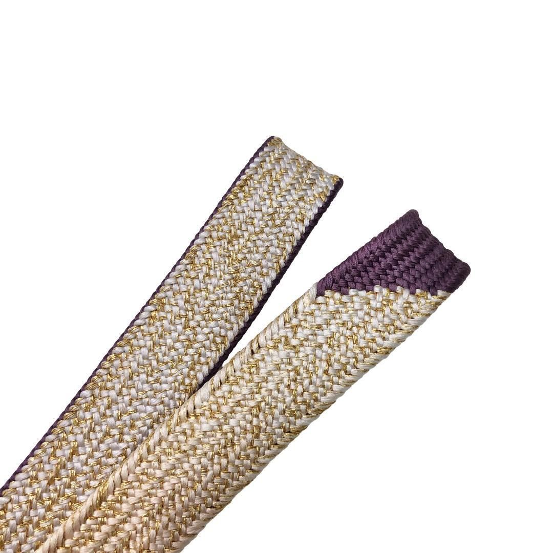 和装小物 帯締め 正絹 誉田屋源兵衛 江戸組紐 五嶋紐 紫根色 C-6638