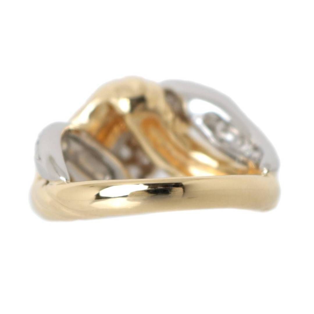 K18/Pt900 コンビ ダイヤモンドデザインリング 14号 12.3g 刻印:0.51