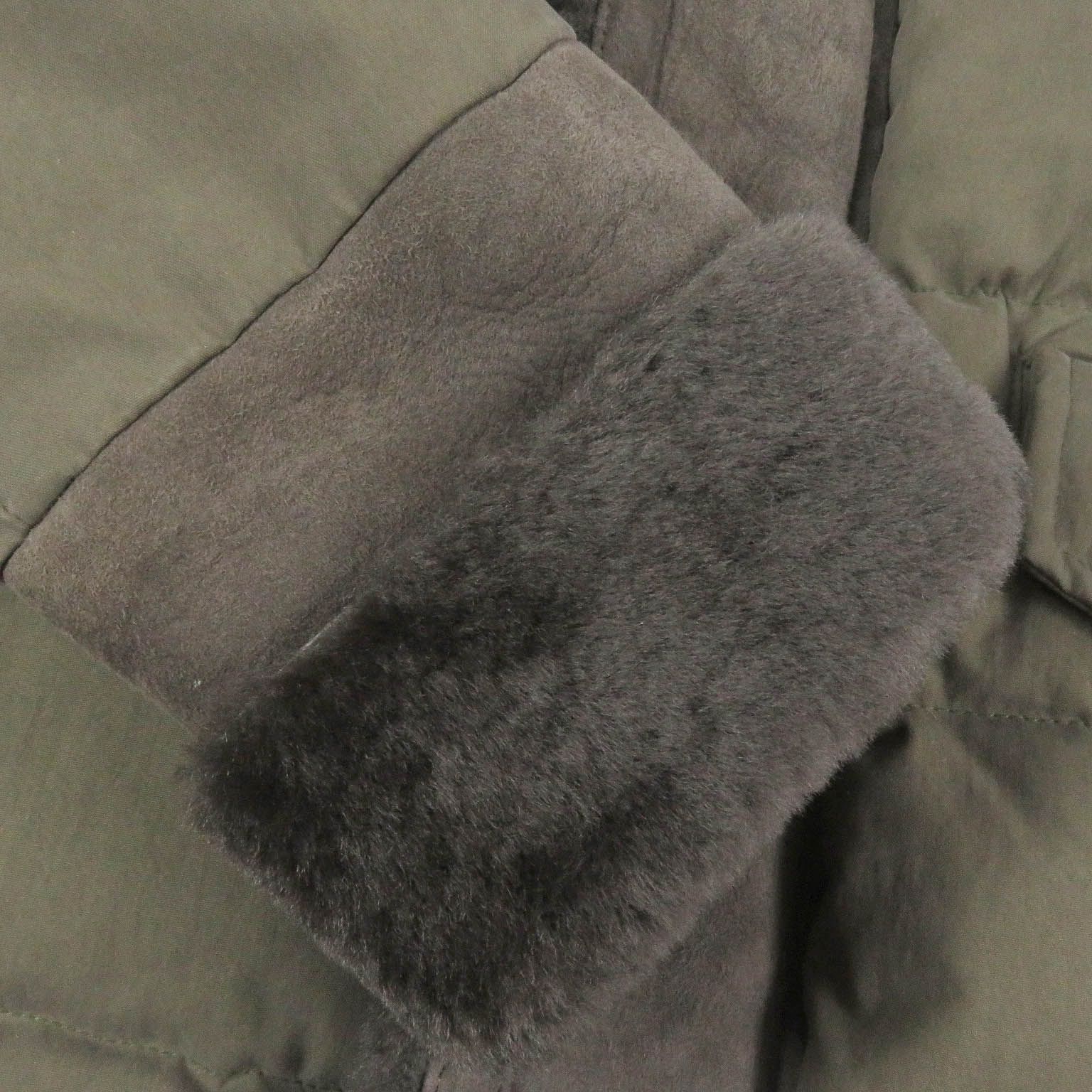 美品□EMMETI エンメティ ムートン ラムレザーパイピング ラクーン