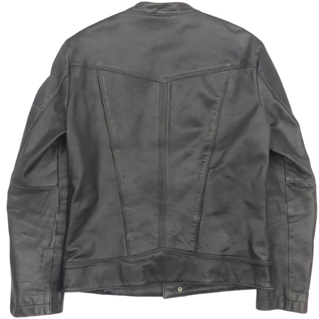 ライダースジャケット 本革 シングル メンズ M レザージャケット