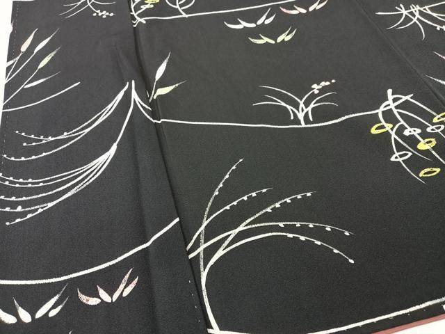 平和屋着物□上質な小紋 幾何学文様 御召縮緬 正絹 逸品 未使用