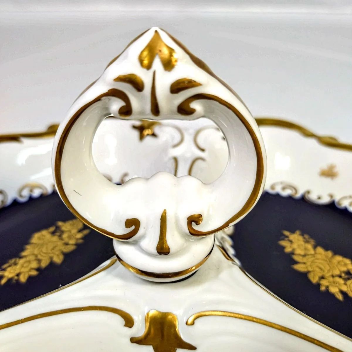 ♥【希少】ヴィンテージ GDR製 金彩コンポート皿（3分割）Royal China