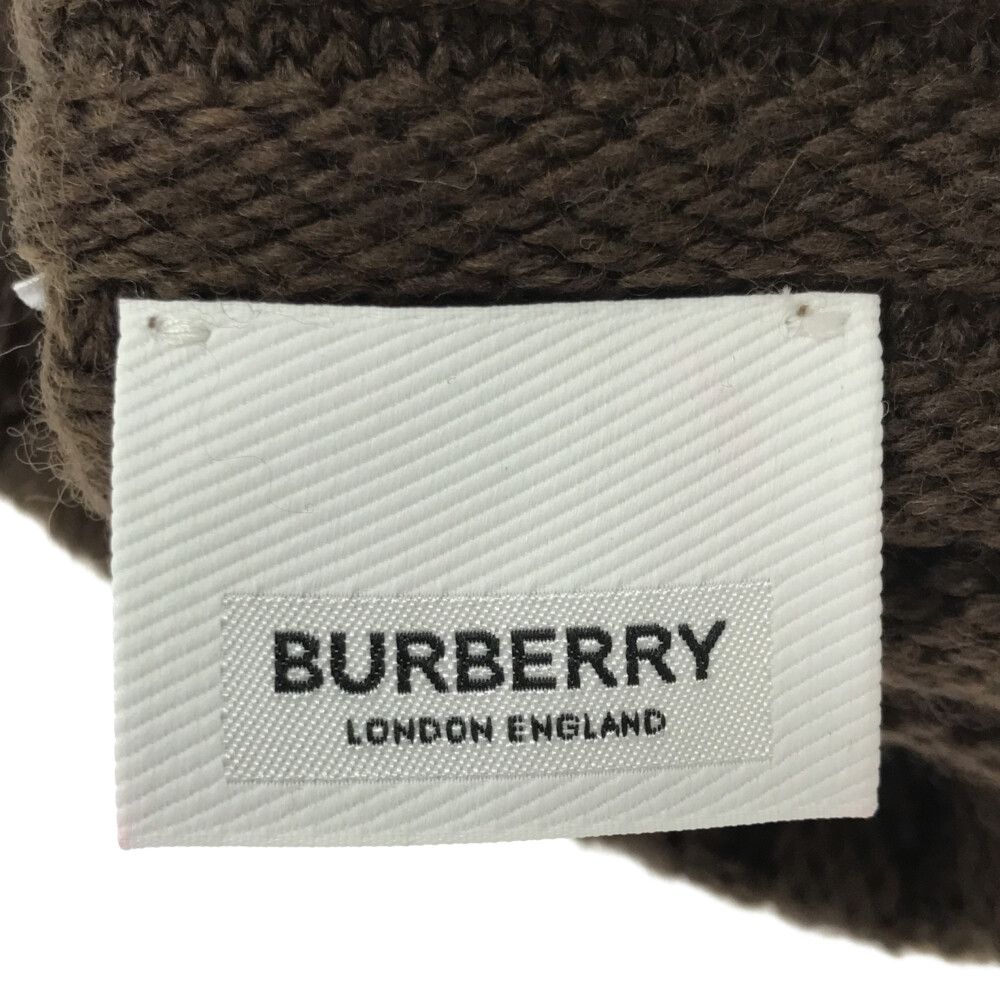 BURBERRY (バーバリー) アイコンストライプウールニットビーニー ブラウン 帽子 - メルカリ