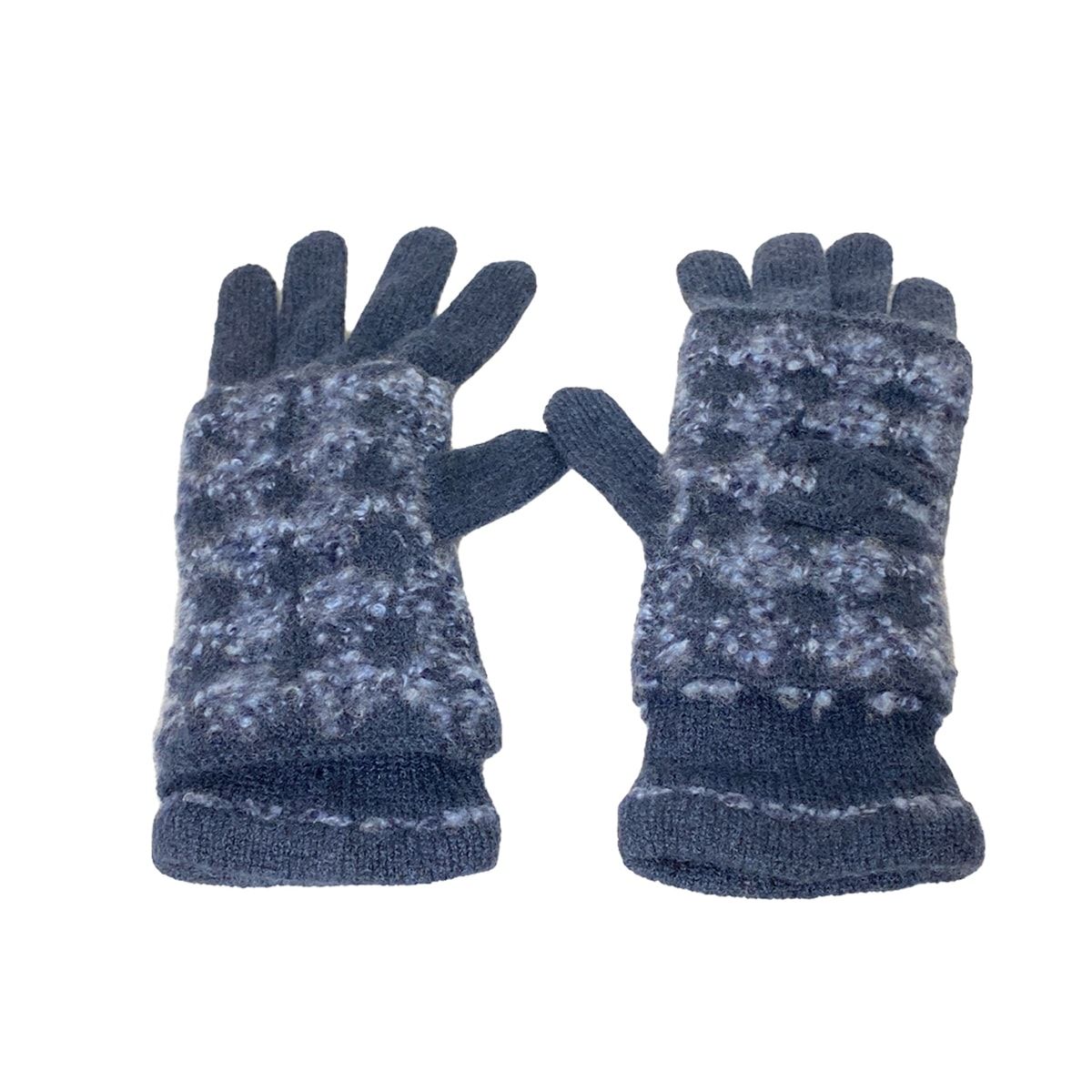 CHANEL シャネル 手袋 - ネイビー×ブルー ココマーク アームウォーマー着脱可