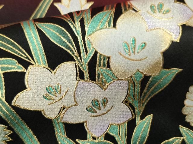 平和屋着物▽豪華振袖 御所車草花文 暈し染め 金銀彩 正絹 逸品