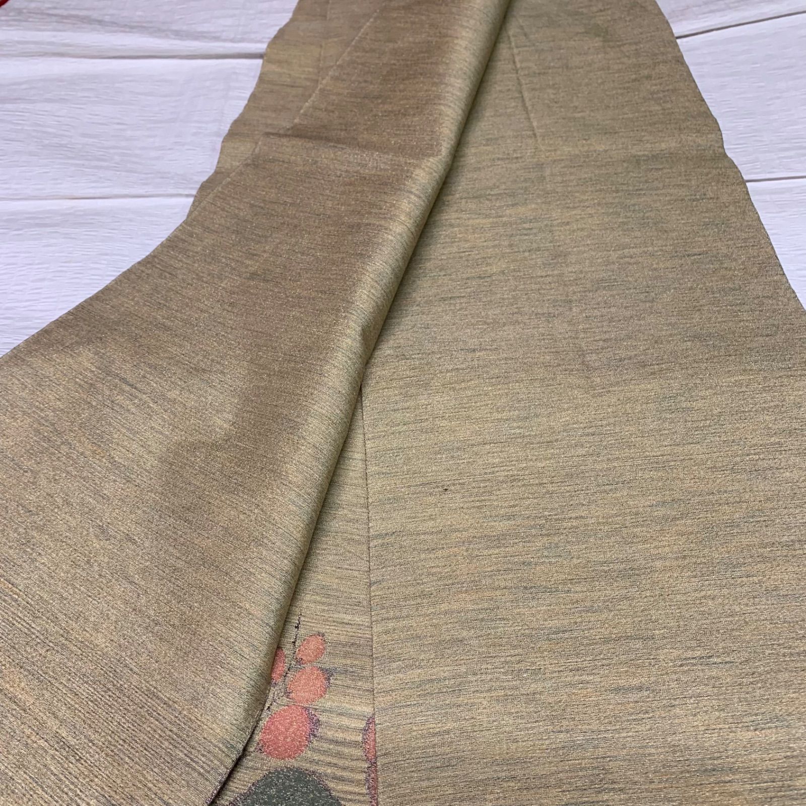 花模様織出し袋帯 袋帯 着物 訪問着 辻ヶ花 辻が花 辻ヶ花風 辻が花風