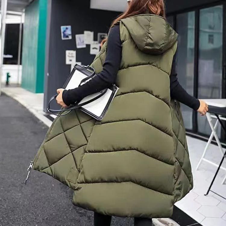楽天市場】[今だけ2988円]フード付き中綿ロングベスト◇アウター