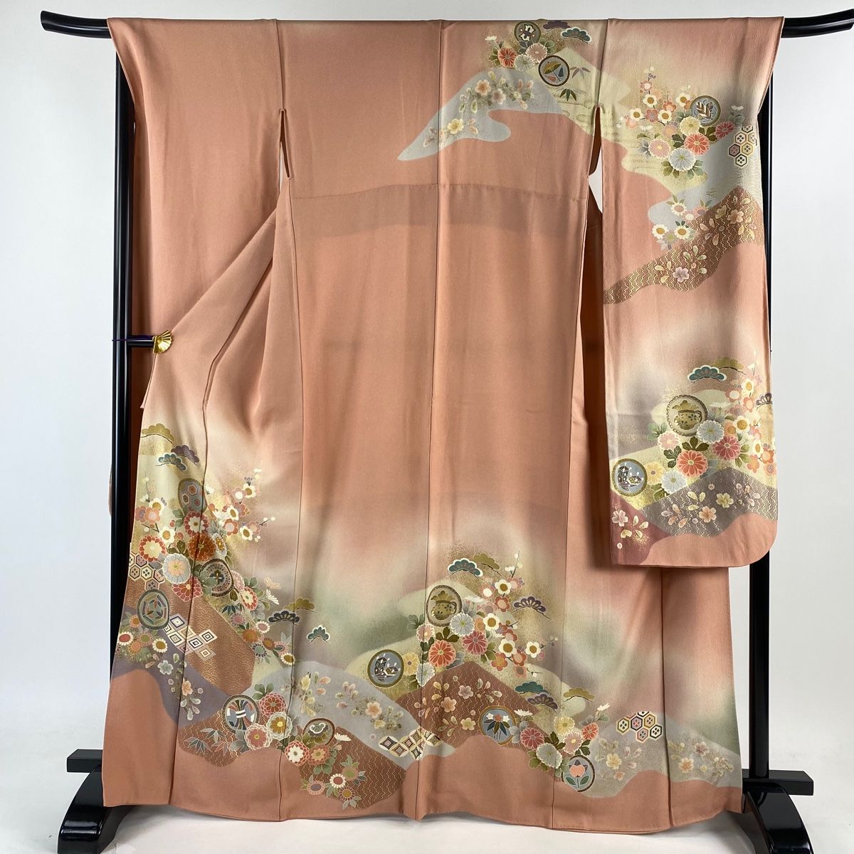 訪問着フルセット232正絹 入学式 披露宴 【訪問着、袋帯、帯締め