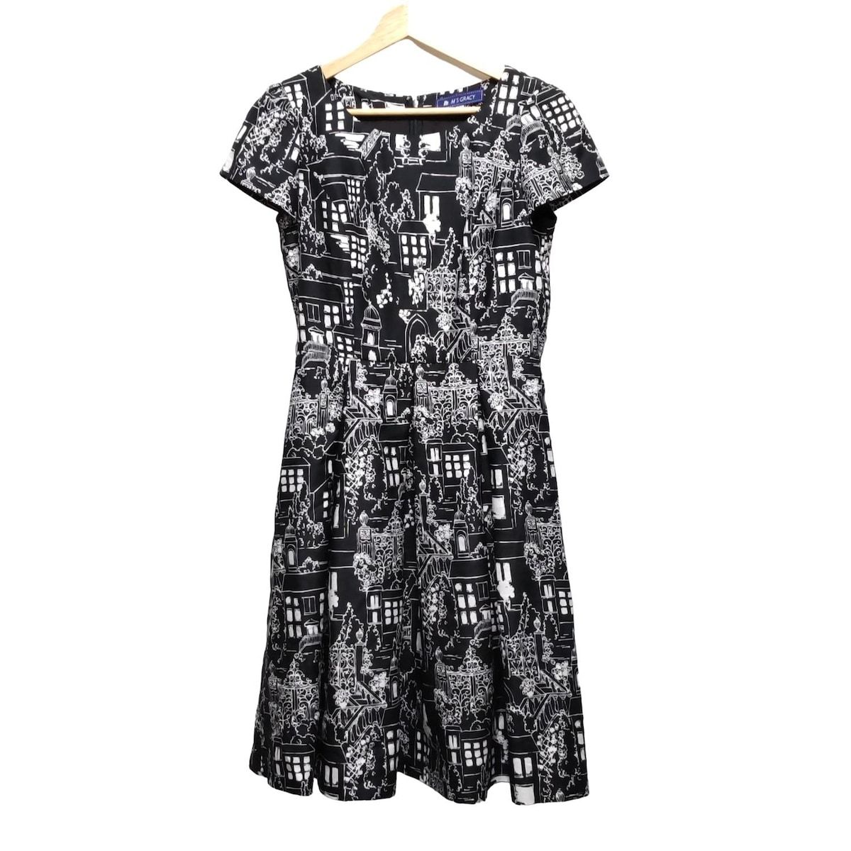 【美品】M'S GRASY エムズグレイシー　ワンピース　半袖　ブラック　36 M's GRACY エムズグレイシー 半袖ワンピース 新品同様 サイズ:36