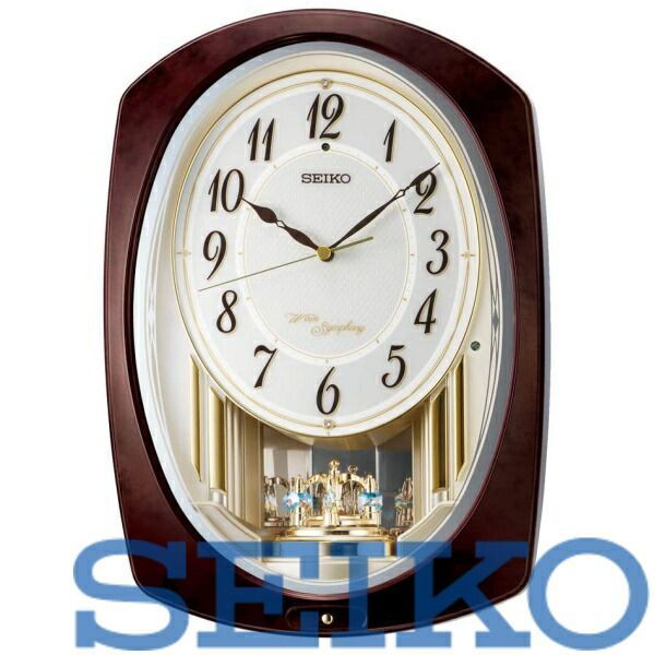 美品☆SEIKO セイコー RE576A 電波掛時計 からくり時計 スワロフスキー 保証書付き ☆ 中古/動作確認済/23788-KY0219 美品セイコー 掛け時計 からくり アイボリーマーブル RE576A