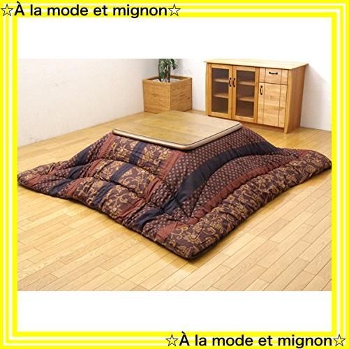 厚掛けタイプ 約205×205cm ブラウン 5934619 万葉 プリント 国産 掛け単品 正方形 こたつ布団 イケヒコ