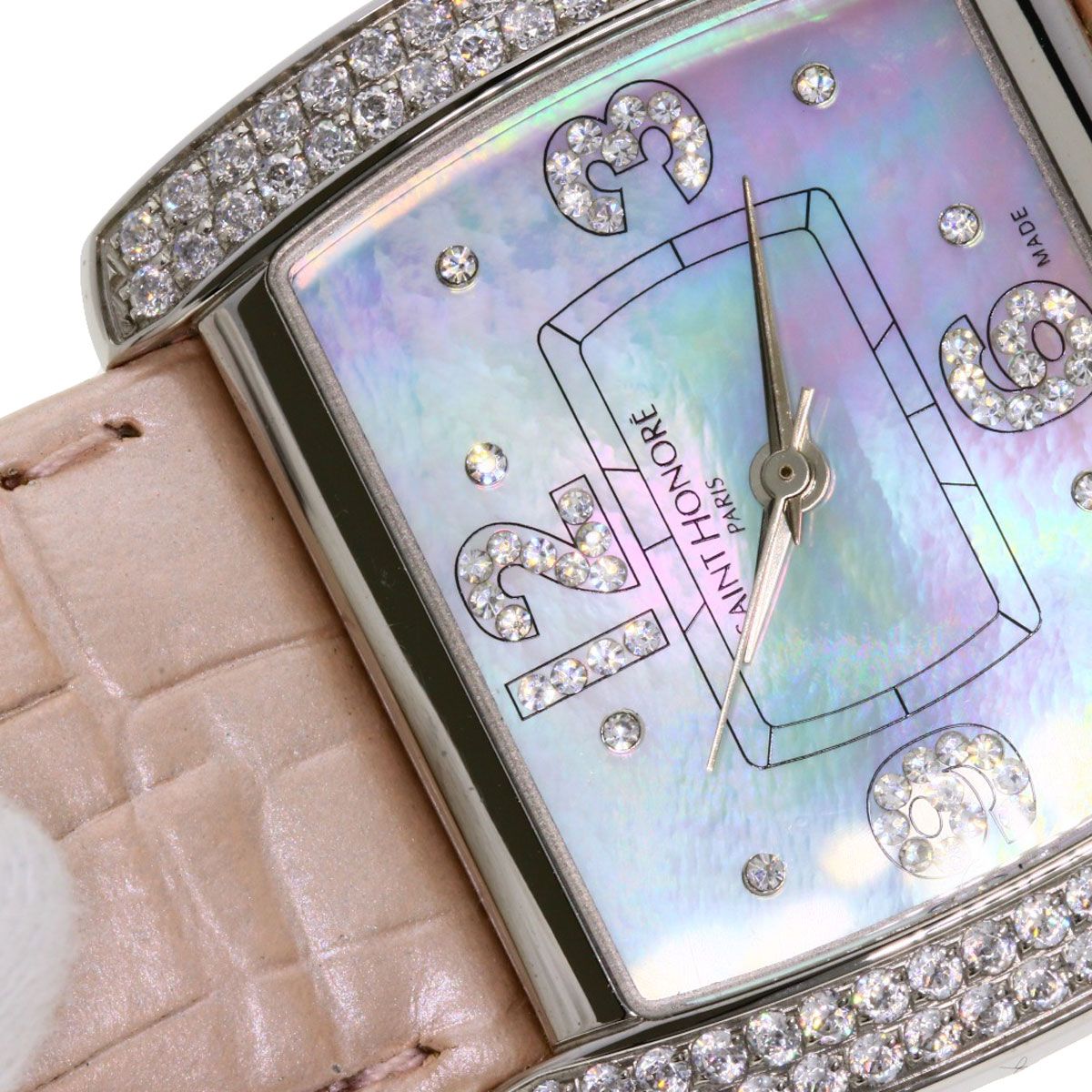 SAINT HONORE サントノーレ スクエア 腕時計 SS 革 レディース SAINT HONORE サントノーレ スクエア 腕時計 SS 革 レディース