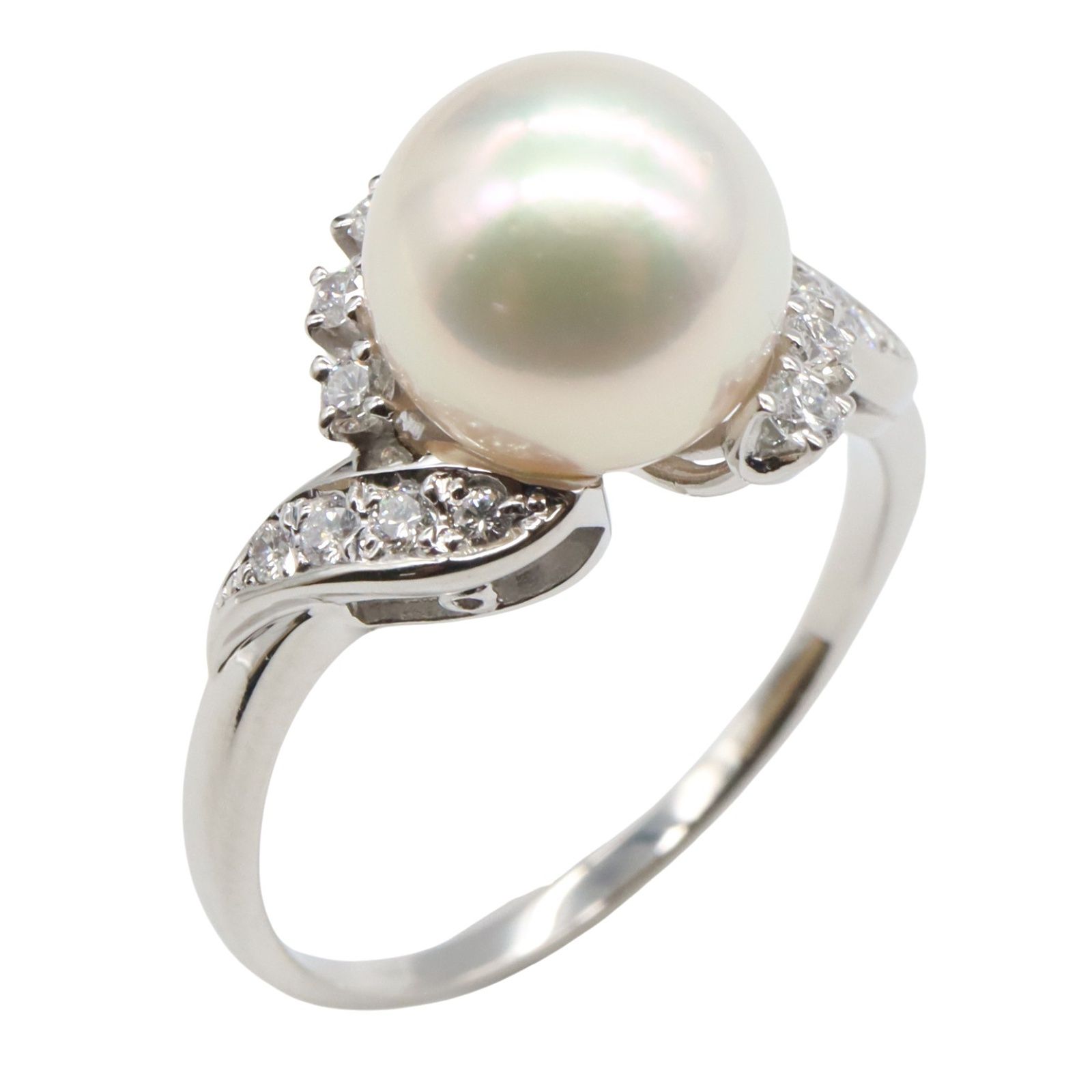 ミキモト MIKIMOTO リング 指輪 パールリング 12.5 Pt950プラチナ パールリング レディース Used A