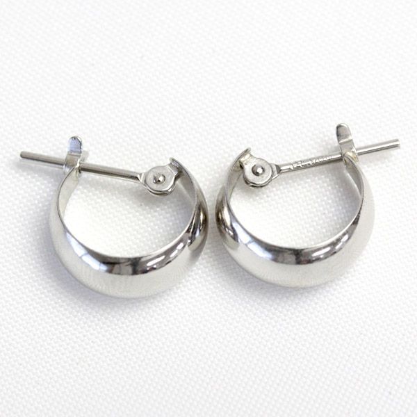 Pt900 ムーンピアス 5mm×10mm 月甲ピアス フープピアス 地金ピアス