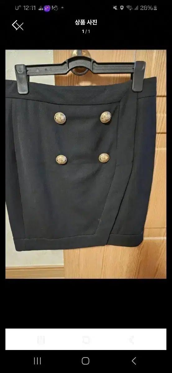 ブラック ゴールド ボタン ミニ スカート 55