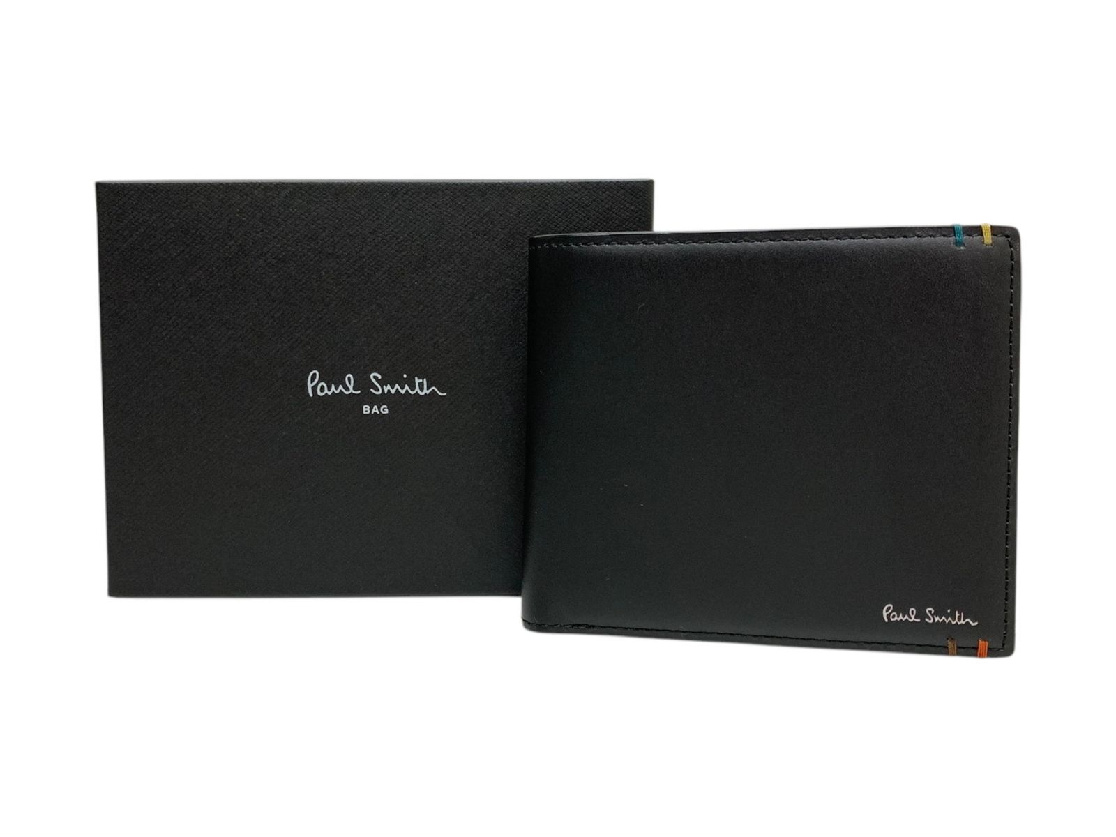 Paul Smith (ポールスミス) ハイライトステッチ 2つ折り財布 P851 ブラック メンズ/036