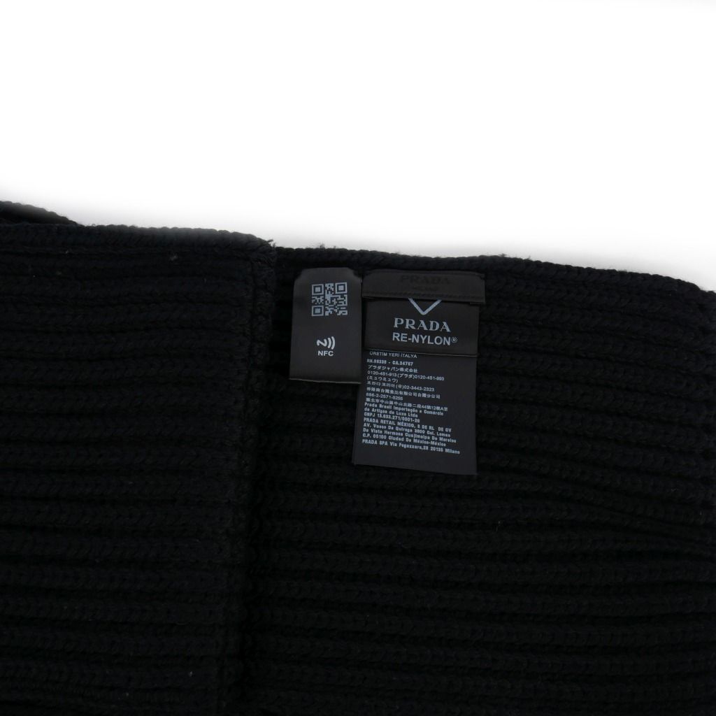 プラダ PRADA RE NYLON 三角プレート ニット マフラー UMS354 S202