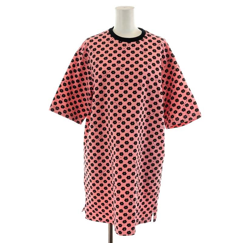 マルニ MARNI ワンピース ひざ丈 半袖 花柄 ロゴ 14 150cm ピンク /AN39