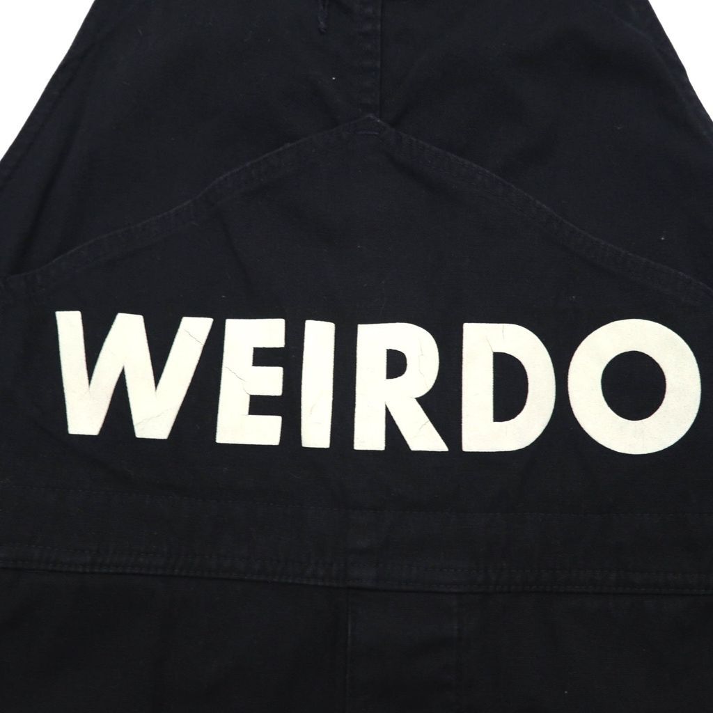 WEIRDO オーバーオール M ブラック WOLF BAIT-OVERALL コットン GROWN
