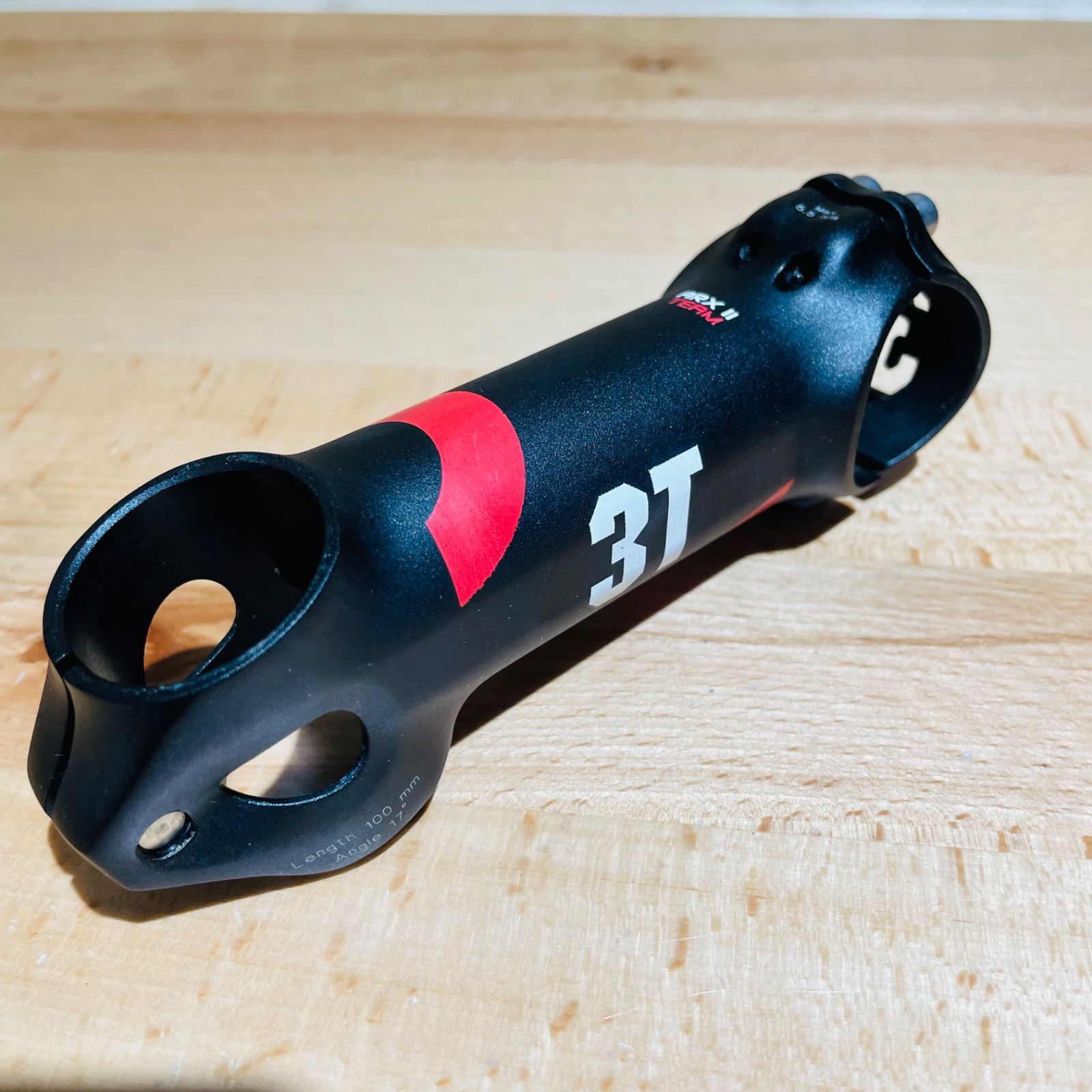 中古品】 3T ARX II TEAM ステム 100mm ±17° 7075 アルミ 黒×赤 ロード 