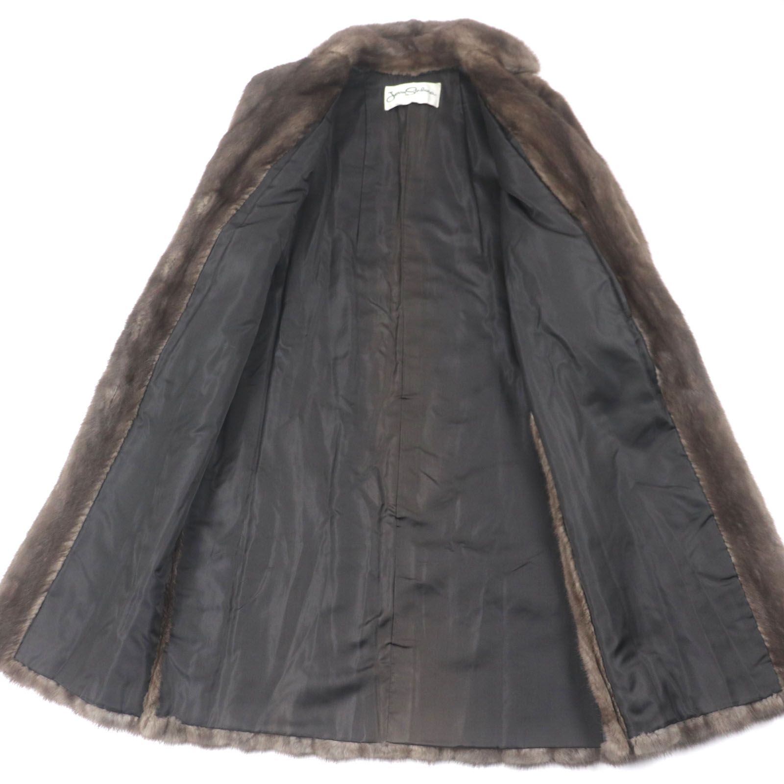 美品▽ブルーアイリスミンク MINK 本毛皮超ロングコート