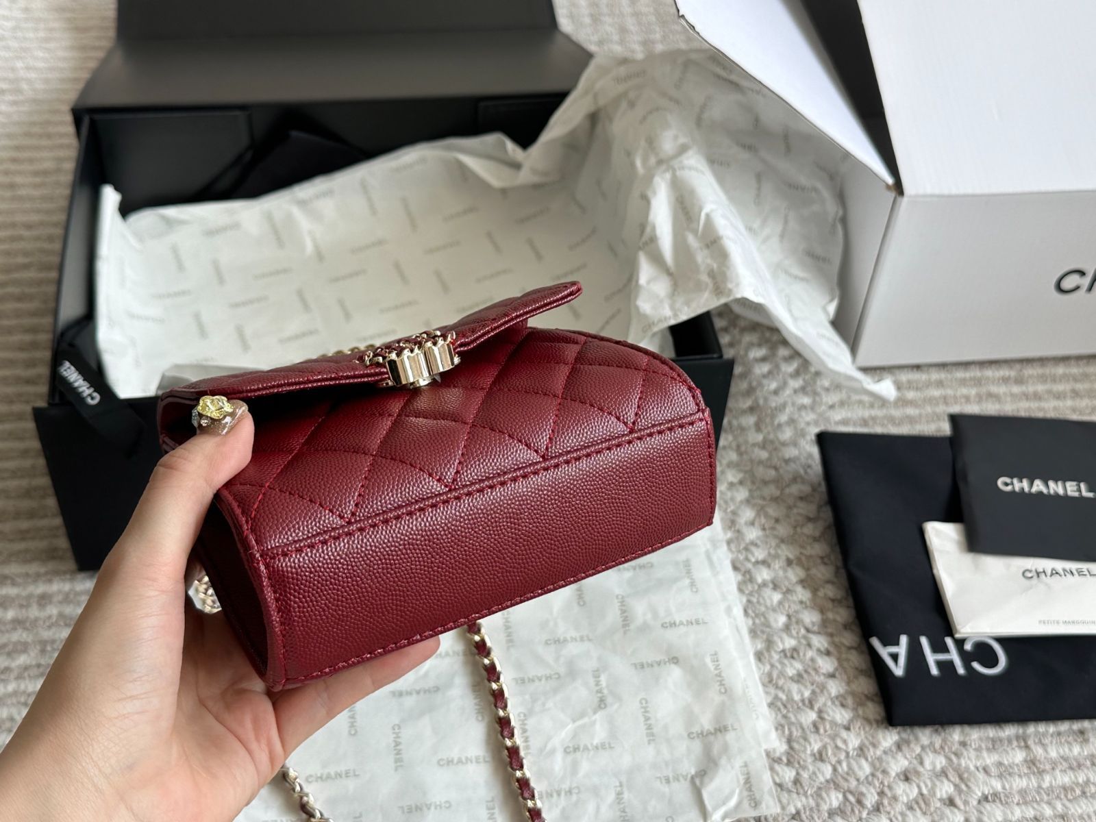 今日特価】Chanel 23Kelly フォンバッグ（クヴェットブラウン製
