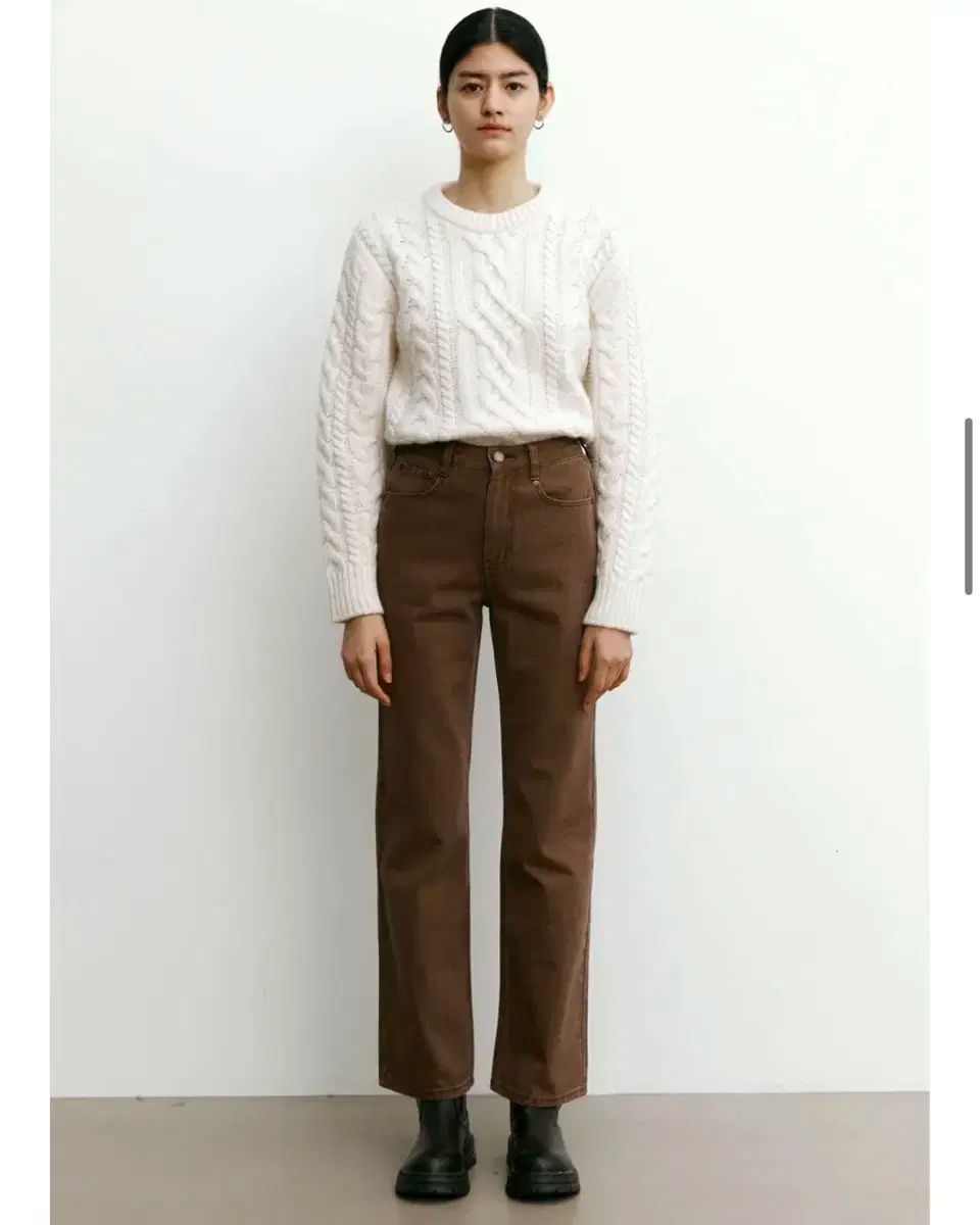ステップアラウンド ウォッシュ パンツ 茶色 M