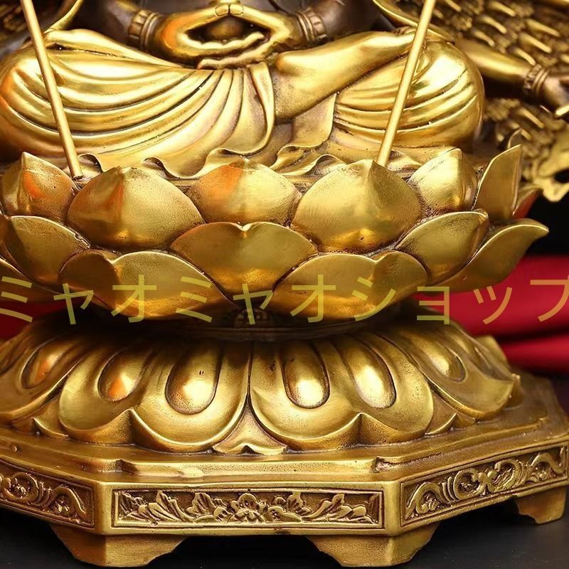 千手観音 菩薩 像 黄金 ブロンズ 観音 女神 仏教 開運 恋愛運