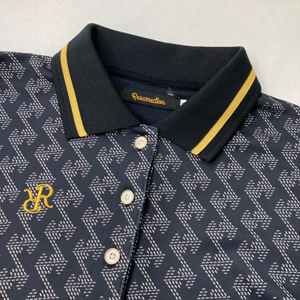 極美品 新品級 レザレクション ポロシャツ resurrection総柄 レザレクション メンズ ポロシャツ レザレクション ポロシャツ Lサイズ