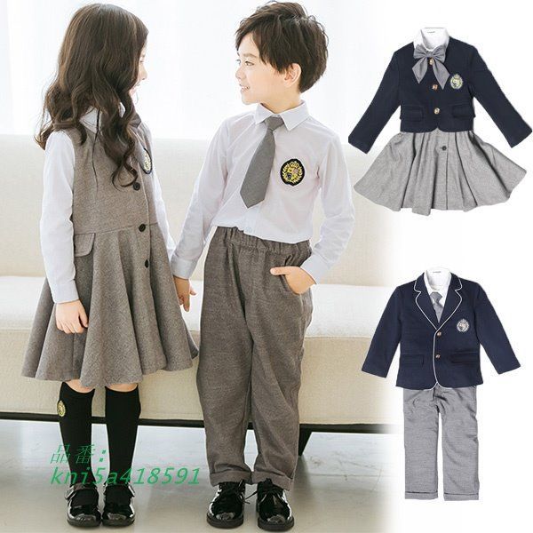 3点セット 秋冬服 学生服 子供制服 ワンピース ユニフォーム 入園 卒業式 キッズ 通園 受験 中学生 男の子 100~180 女の子 kni5a418591