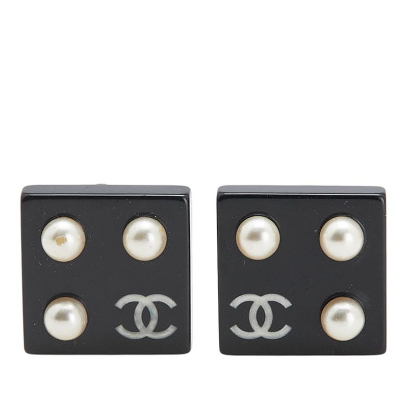 シャネル ココマーク ゴールド ブラック メッキ プラスチック フェイクパール レディース CHANEL 1-0233293