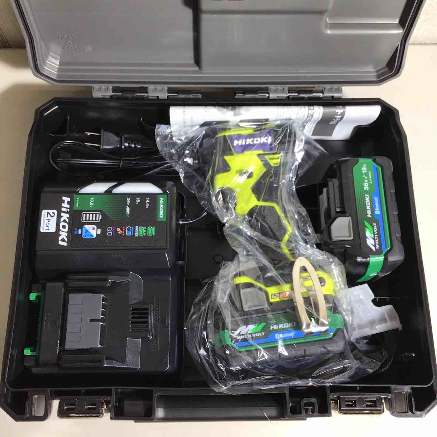 ♥品 純正バッテリー 充電器付 フルセット ハイコーキ HIKOKI 日立 コードレス インパクトドライバ スパイダーイエロー WH36DD 2XHYSZ 純正 純正品 黄色 戸田店