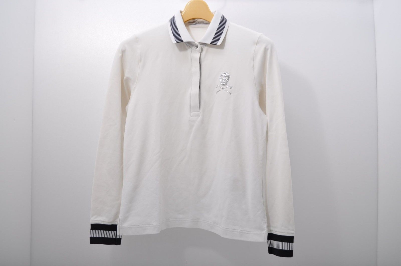 中古 レディース マークアンドロナ MARKu0026LONA 長袖ポロシャツ 38(M) 白 ホワイト シンプル