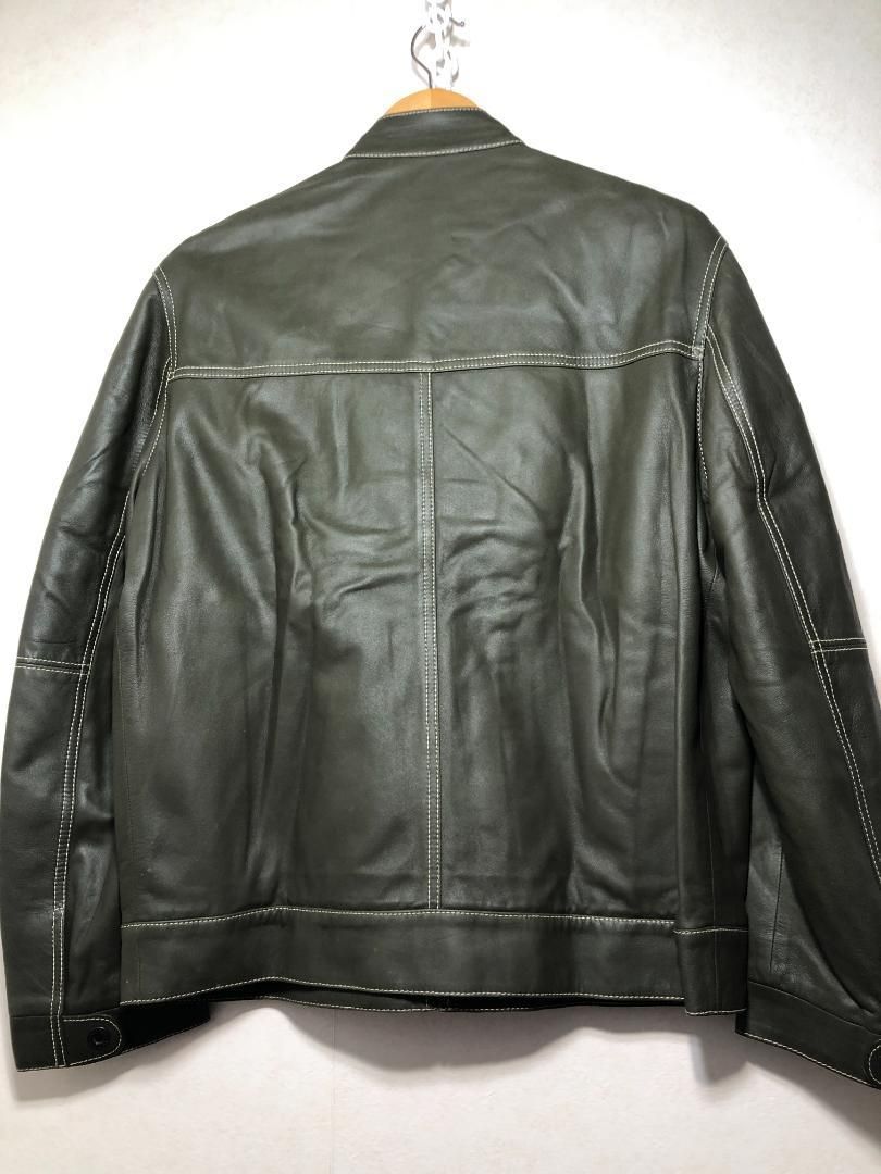 013001 dunhill Lambskin ラム レザー ジップ ジャケット M シングル