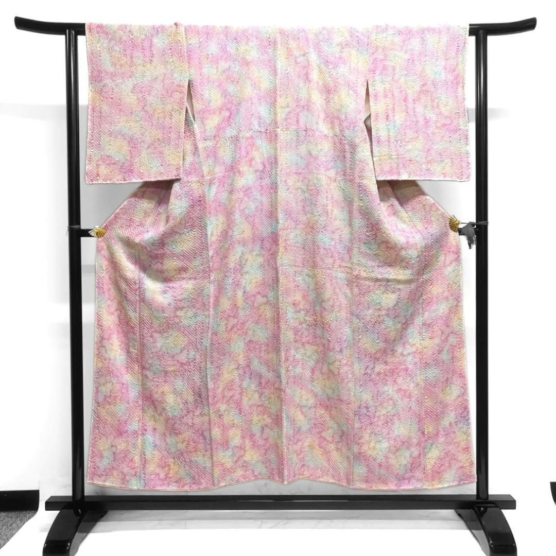 平和屋着物○江戸小紋 安田貞男 七宝繋ぎ 正絹 逸品 未使用 DAAU5112ps