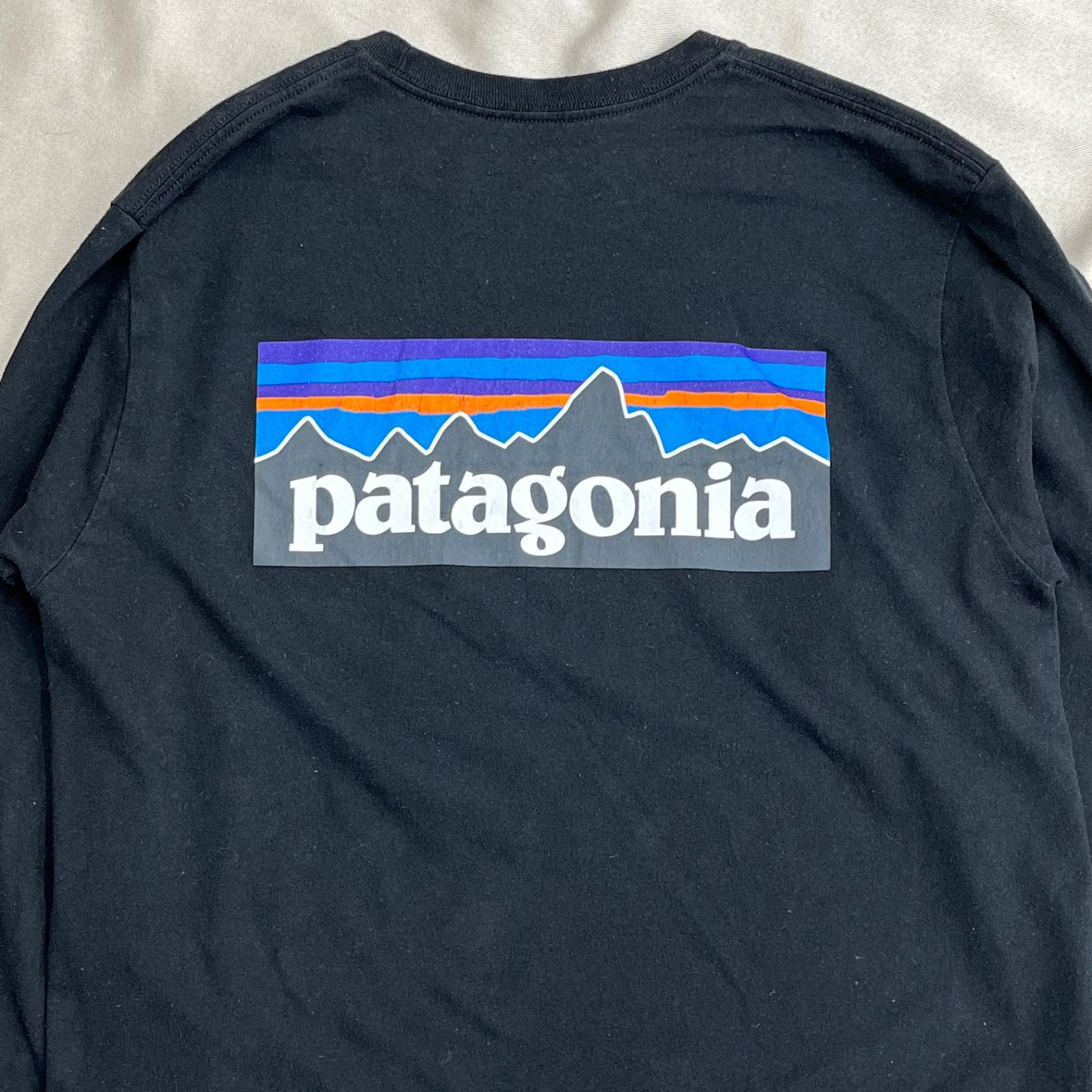 patagonia パタゴニア ロング Tシャツ 長袖 ロゴ M ブラック 黒 